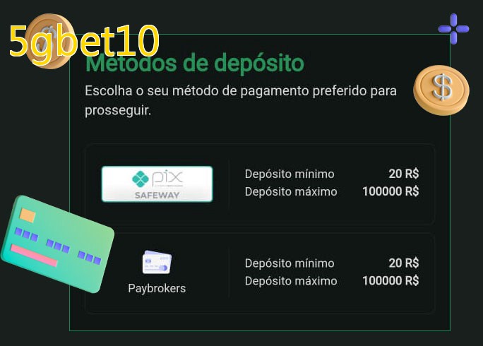 O cassino 5gbet10bet oferece uma grande variedade de métodos de pagamento